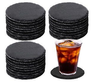  4 x 4 Inch Stone Black Drink Coasters Drink Coasters Bar Coasters