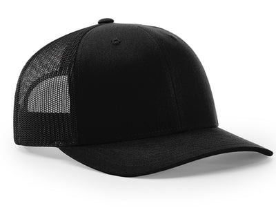 RICHARDSON 112 TRUCKER SNAP BACK  SOLID BLACK