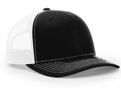 RICHARDSON 112 TRUCKER SNAP BACK  SPLIT BLACK/WHITE