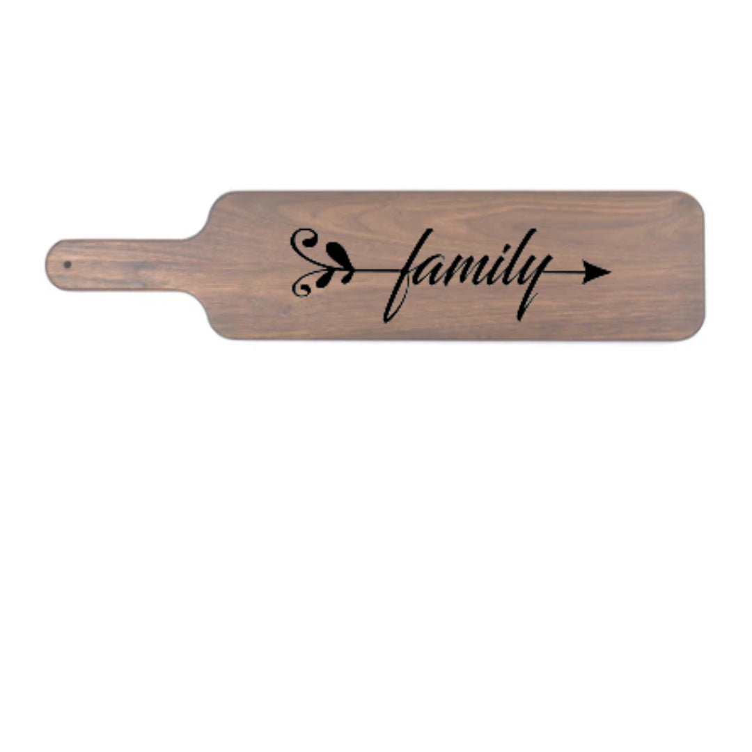 Family_Walnut Baguette Cutting Board Epoxy Filled Design