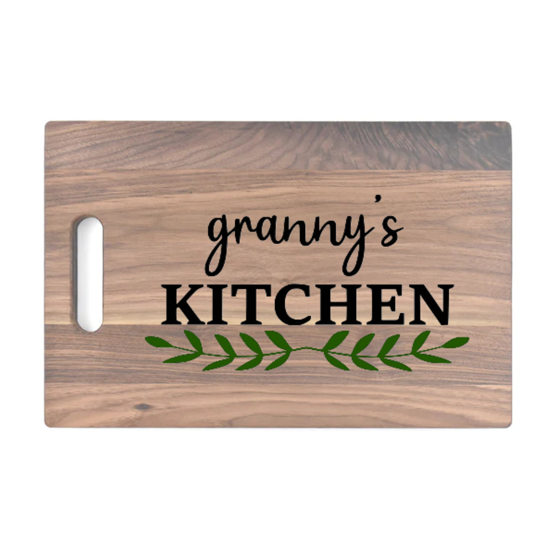 Walnut Cutting Board with Epoxy Filled Granny's Kitchen