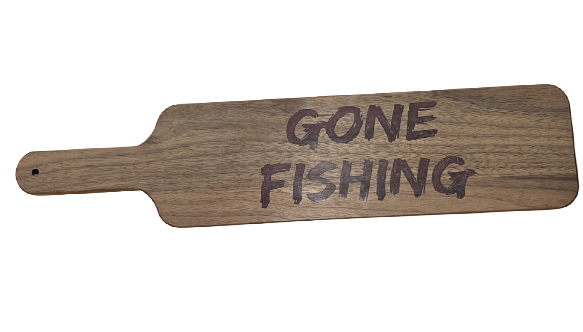 Gone Fishing_Walnut Baguette Cutting Board Epoxy Filled Design