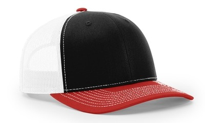 RICHARDSON 112 TRUCKER Snap Back  Tri Black/White/Red